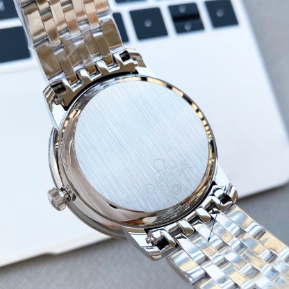 オメガ「Omega」デビル プレステージ カップルウォッチ メンズ39.5MM＆レディース32.7MM スチール＆レザーストラップ