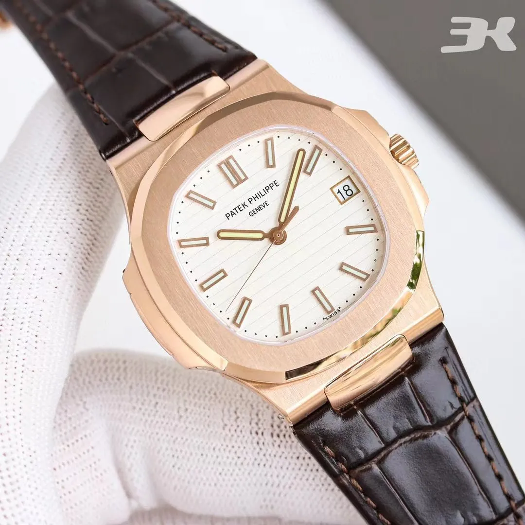 パテック フィリップ「Patek Philippe」ナチュラル ゴムベルトモデル メンズ腕時計40MM