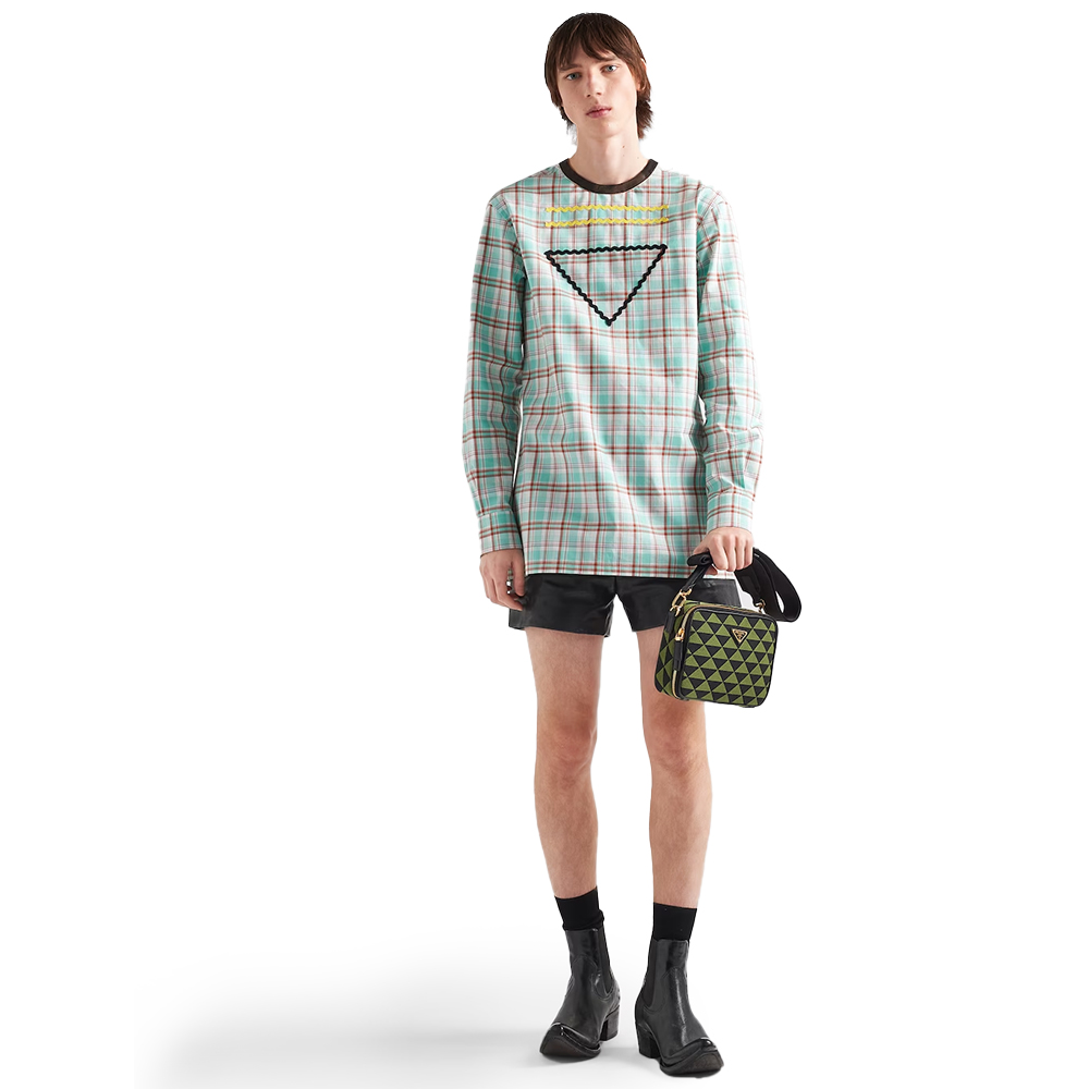 プラダ「Prada」エンブロイダリー メッセンジャーバッグ