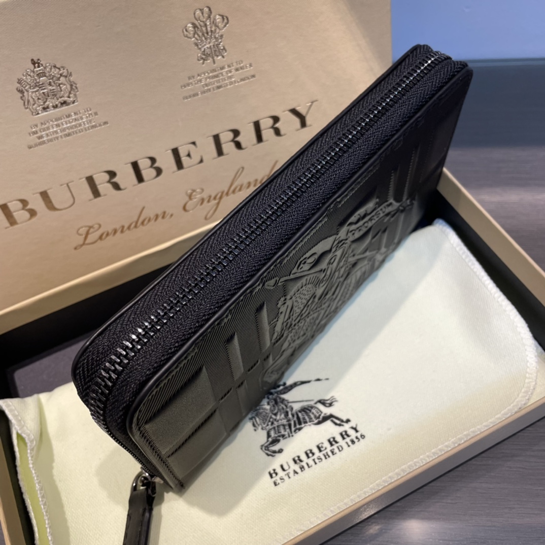 バーバリー「Burberry」メンズ シングルジップ スモール ウォレット