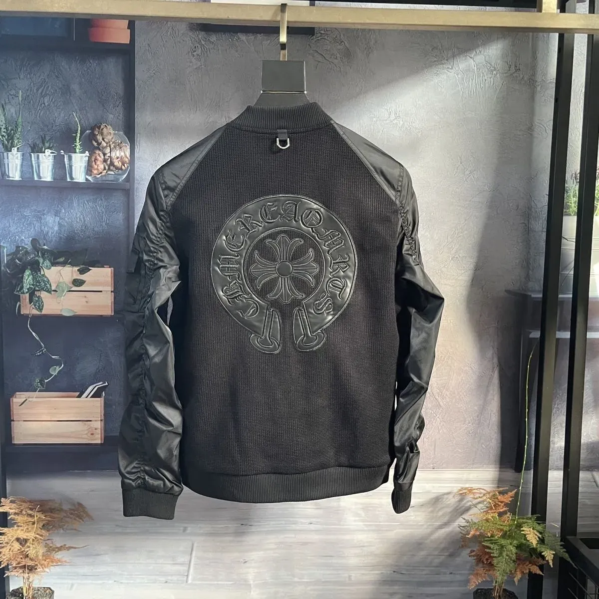 クロムハーツ「Chrome Hearts」レザー ベースボール ジャケット