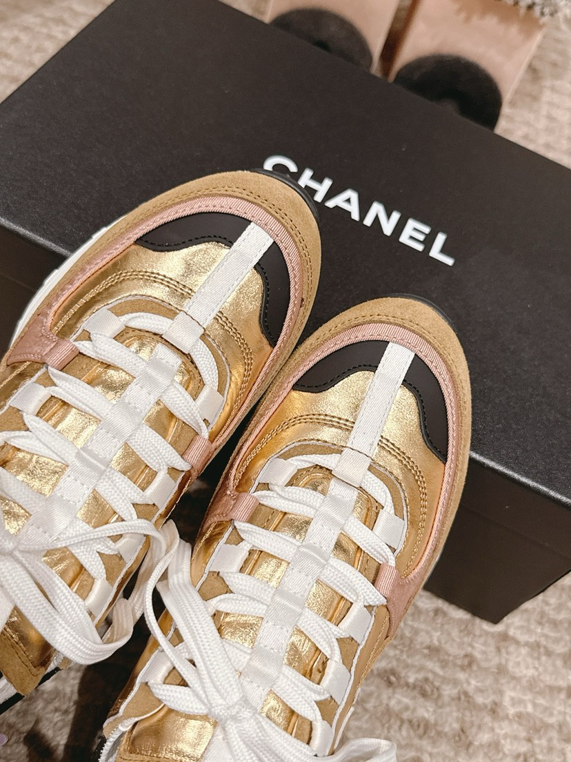 シャネル「Chanel」シャネル スタイル レザースニーカー (パンダカラー) / レジャースニーカー
