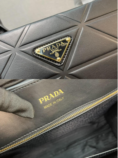 プラダ「Prada」トライアングルキルティング トートバッグ ラージトート