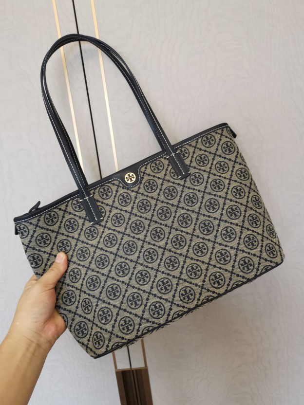 トリー バーチ「Tory Burch」1915 ブルーフラワー トートバッグ