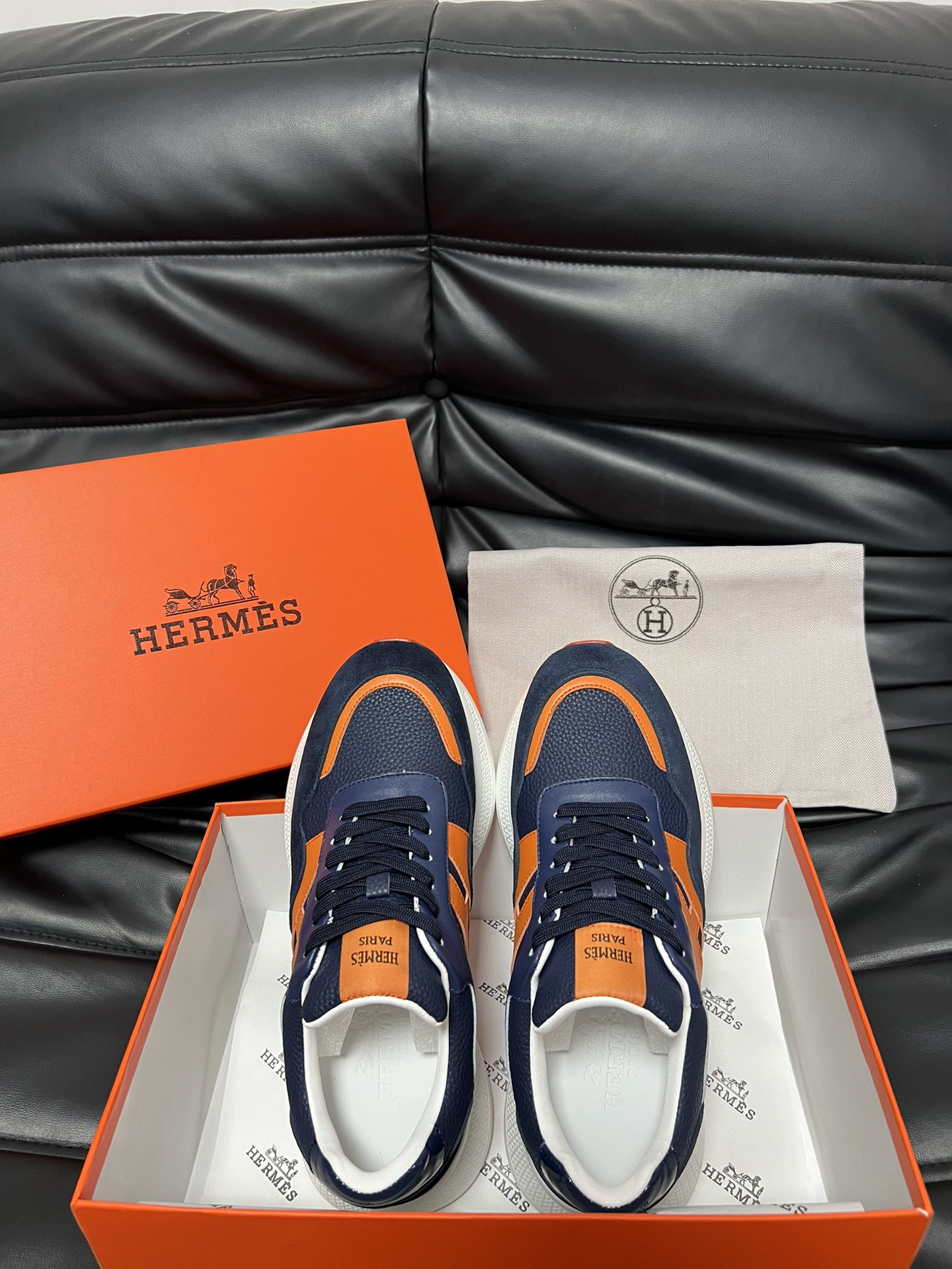 エルメス［Hermès］ デュアルレザー カジュアルシューズ