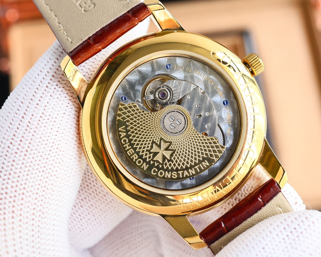 ヴァシュロン・コンスタンタン「Vacheron Constantin」アクリスタル ドーム型ガラス メンズウォッチ40MM