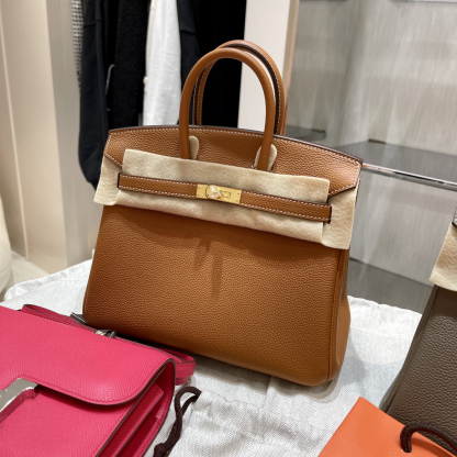 エルメス(Hermès)Birkinバッグ25mmレディースバッグ ゴールドブラウン