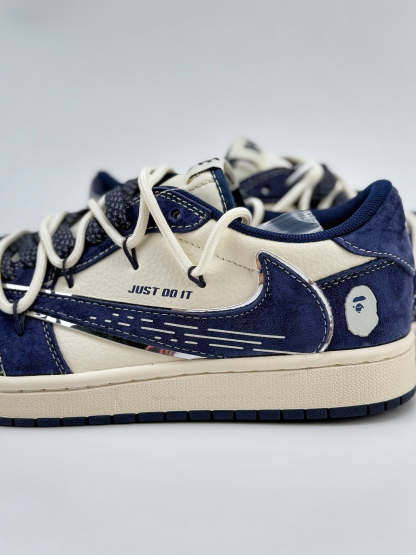 「コラボモデル」Travis Scott x Nikeエアジョーダン 1 ロー 'ミッドナイト ネイビー' - スニーカー