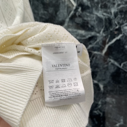 ヴァレンティノ「Valentino」ション ボウタイ レースニット 半袖Tシャツ