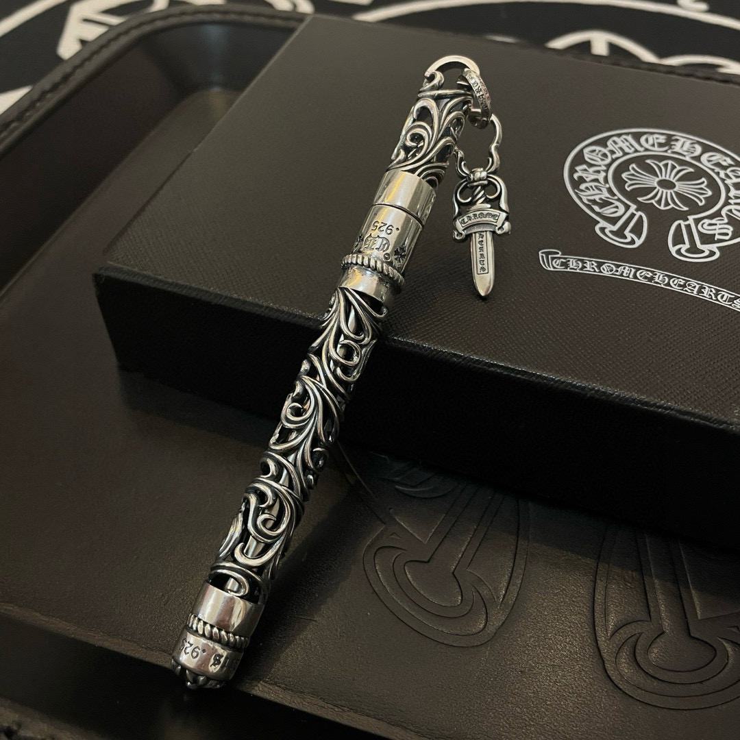 クロムハーツ「Chrome Hearts」ヴィンテージ風 蔓彫り オープンワーク サインペン - 精巧な職人技、非凡な質感