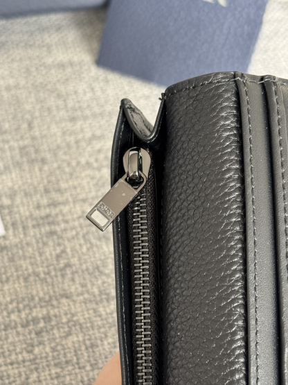 ディオール「Dior」Oblique モチーフ レザー コンパクト ロングウォレット