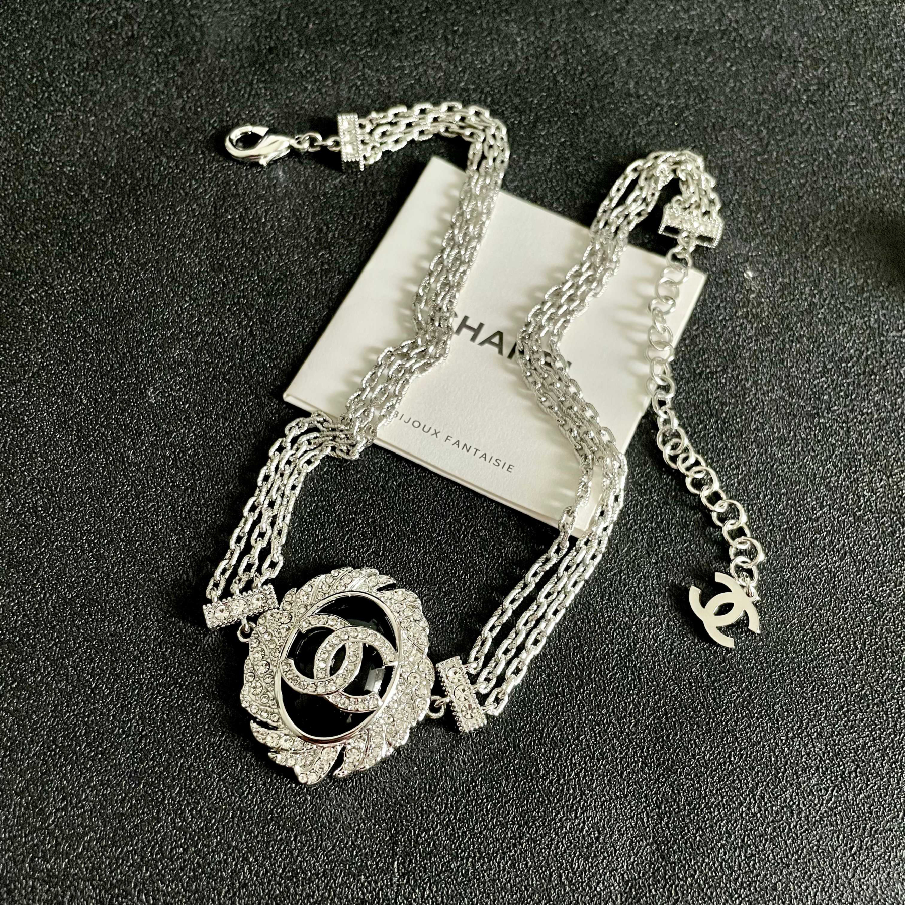 シャネル「Chanel」ダブルCダイヤモンドネックレス