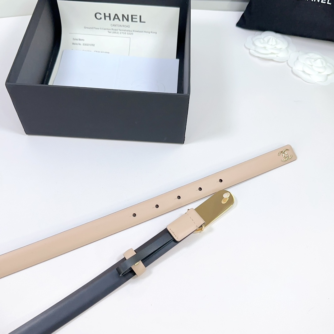 シャネル「Chanel」ダブルC レザーベルト ベルト100CM