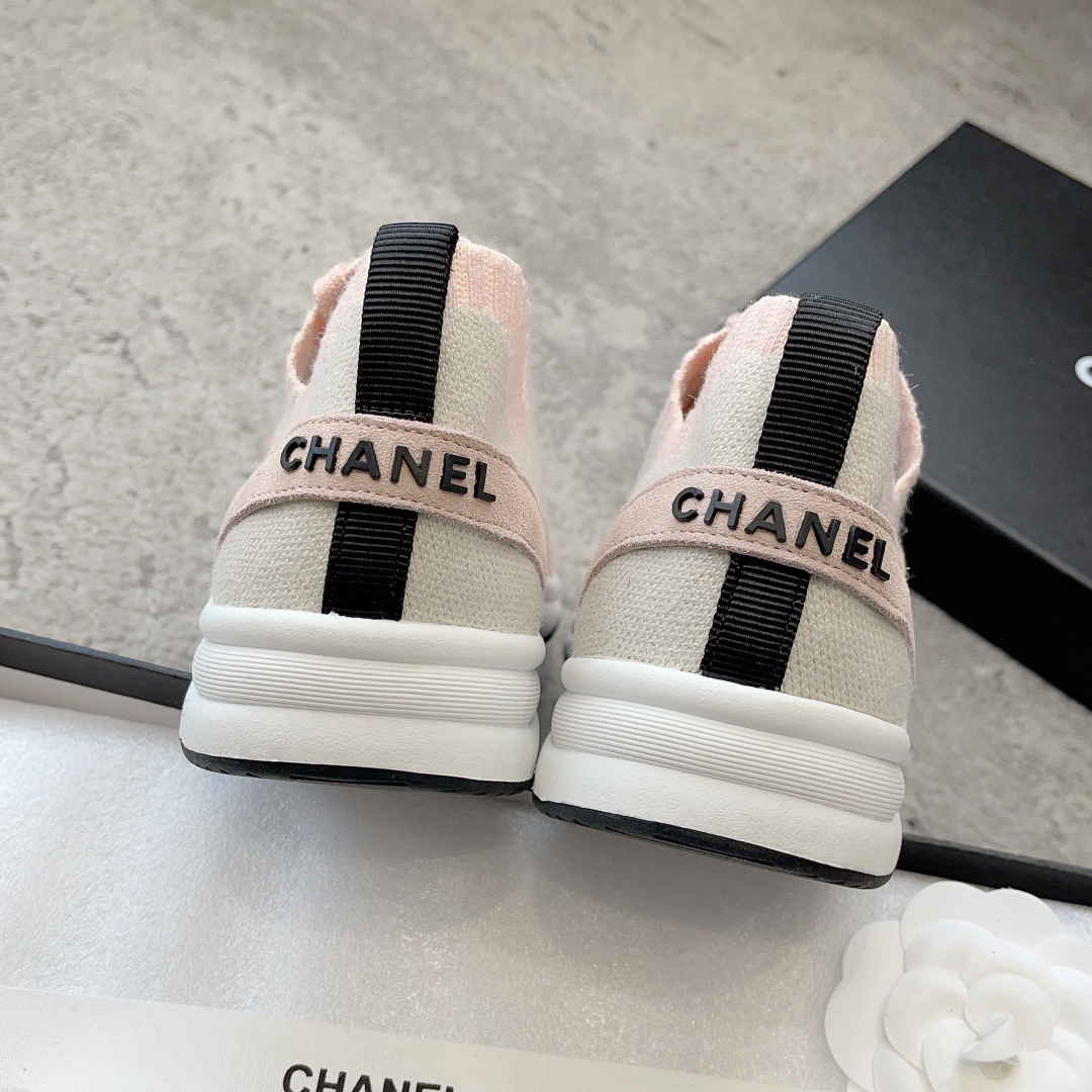 シャネル「Chanel」23B メッシュスニーカー レザートリム