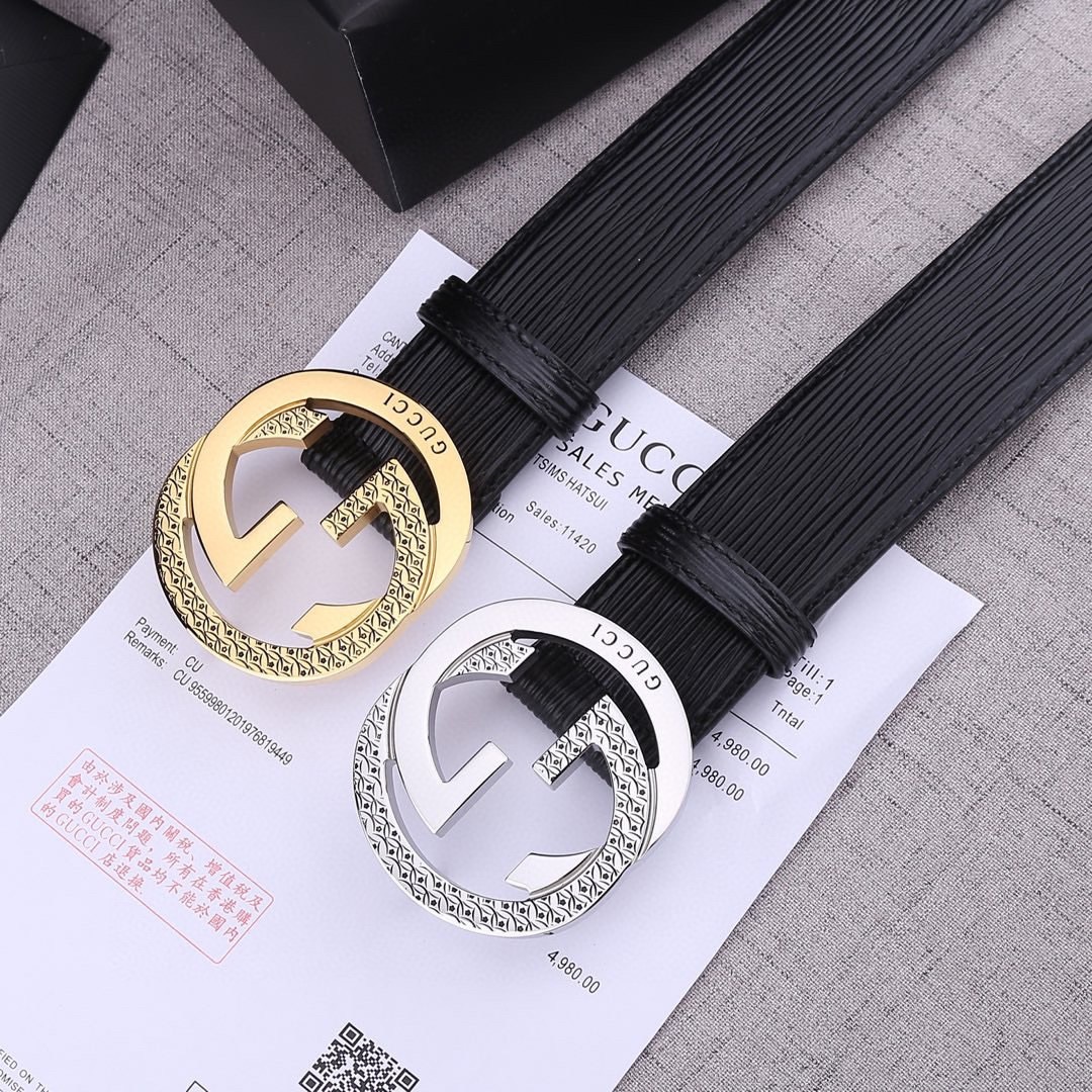 グッチ「Gucci」ウェーブレザー GGロゴ ベルト100CM