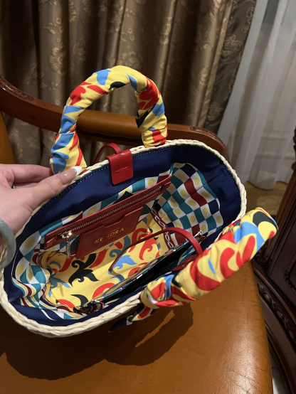 ドルチェ・アンド・ガッバーナ「D&G」ラタン&ジョーカード トートバッグ