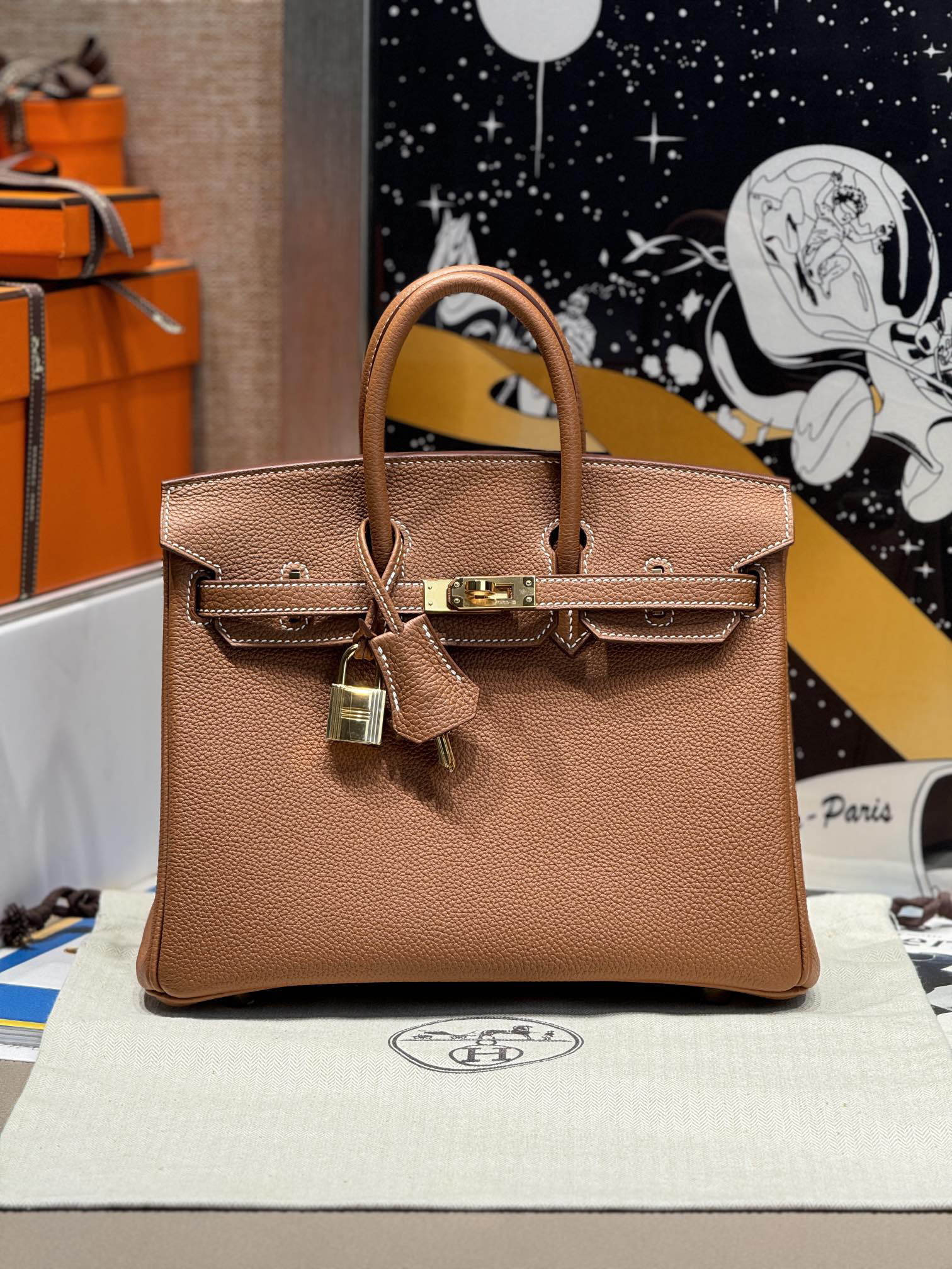 エルメス「Hermès」クーピドンゴールドブラウン スウィフトレザー ゴールドハードウェア バッグ