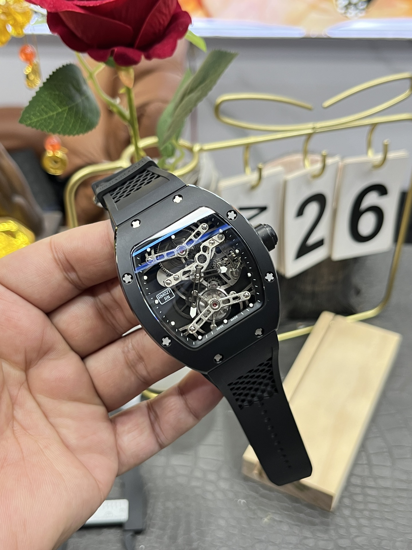 リシャール ミル「Richard Mille」RM 027-RN フライバック クロノグラフ メンズウォッチ