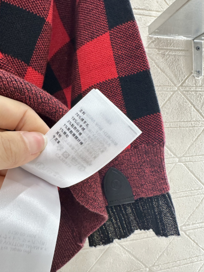 ルイ・ヴィトン「Louis Vuitton」25FW グリニッジチェック 3/4袖ニットトップス