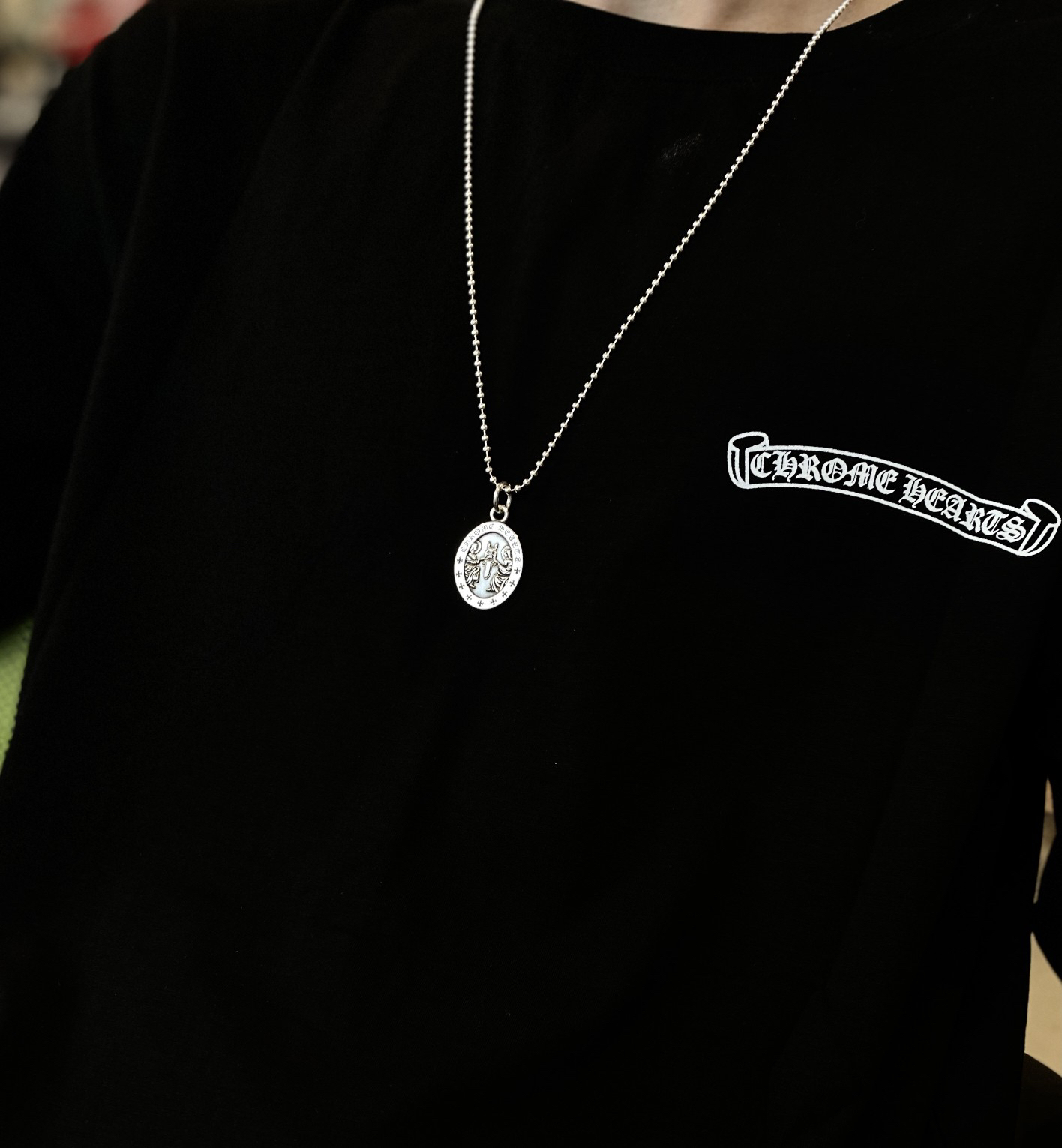 クロムハーツ「Chrome Hearts」エンジェルペンダント シルバーネックレス