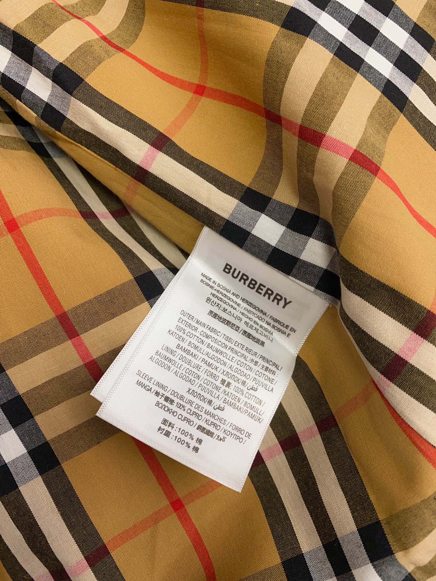 バーバリー「Burberry」 Stand Collar Cotton Gabardine Short Trench Coat