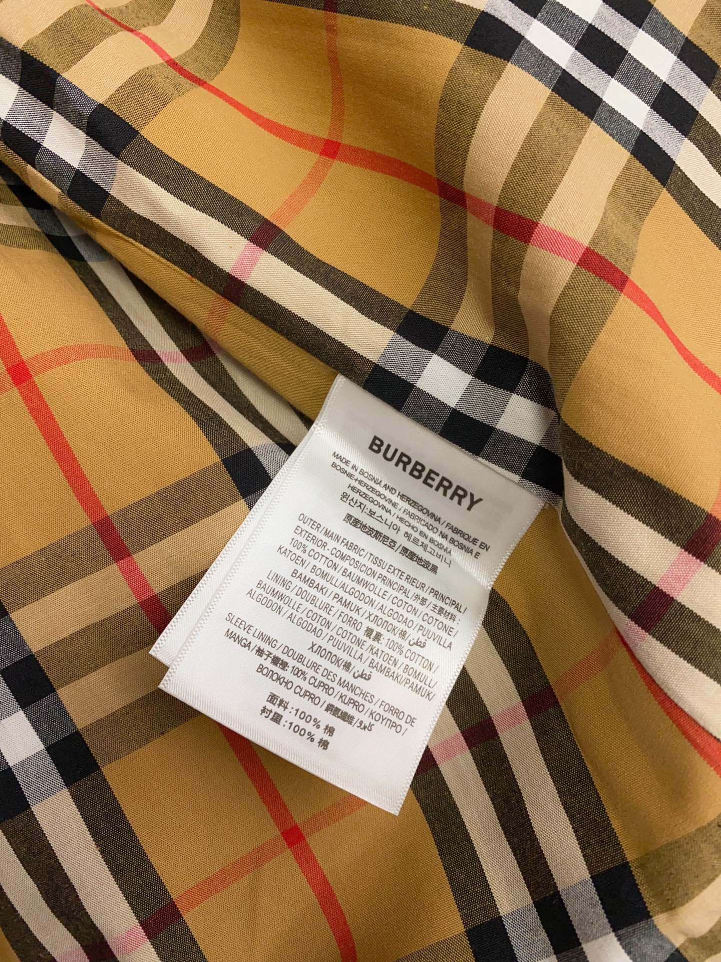 バーバリー「Burberry」 Stand Collar Cotton Gabardine Short Trench Coat