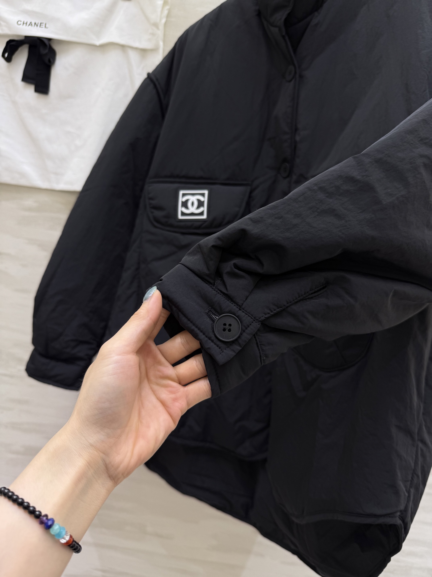 シャネル「Chanel」ヴィンテージ スタンドカラー キルトド ジャケット