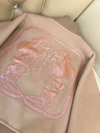 エルメス「Hermès」ダブルフェイス カシミヤ ベースボール ジャケット