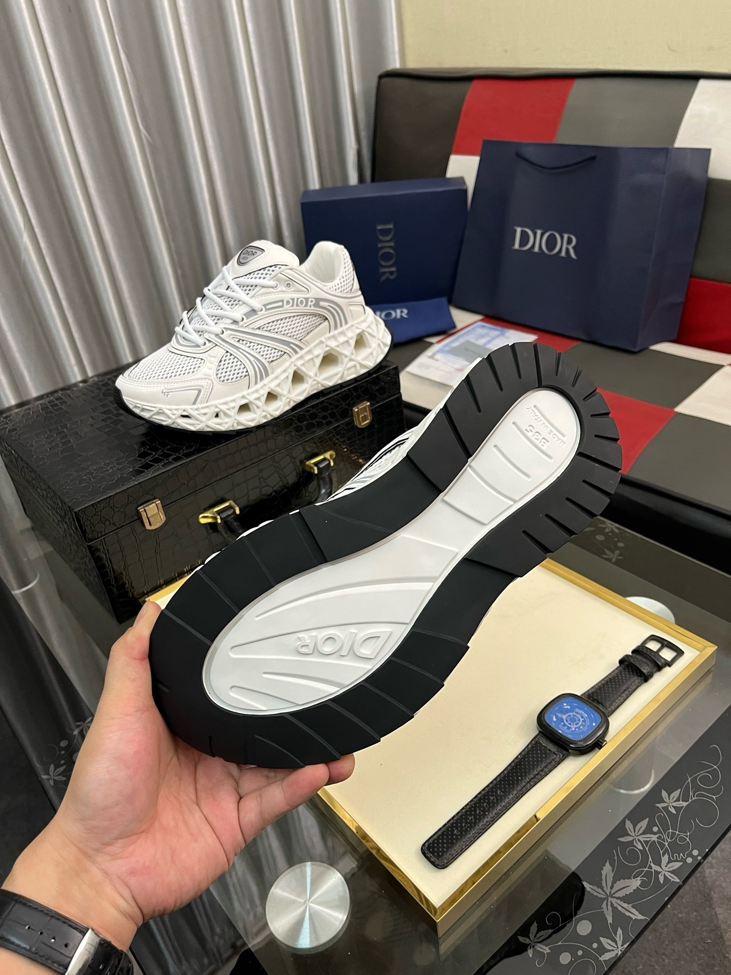 ディオール「Dior」プレミアム レザー カジュアル スニーカー