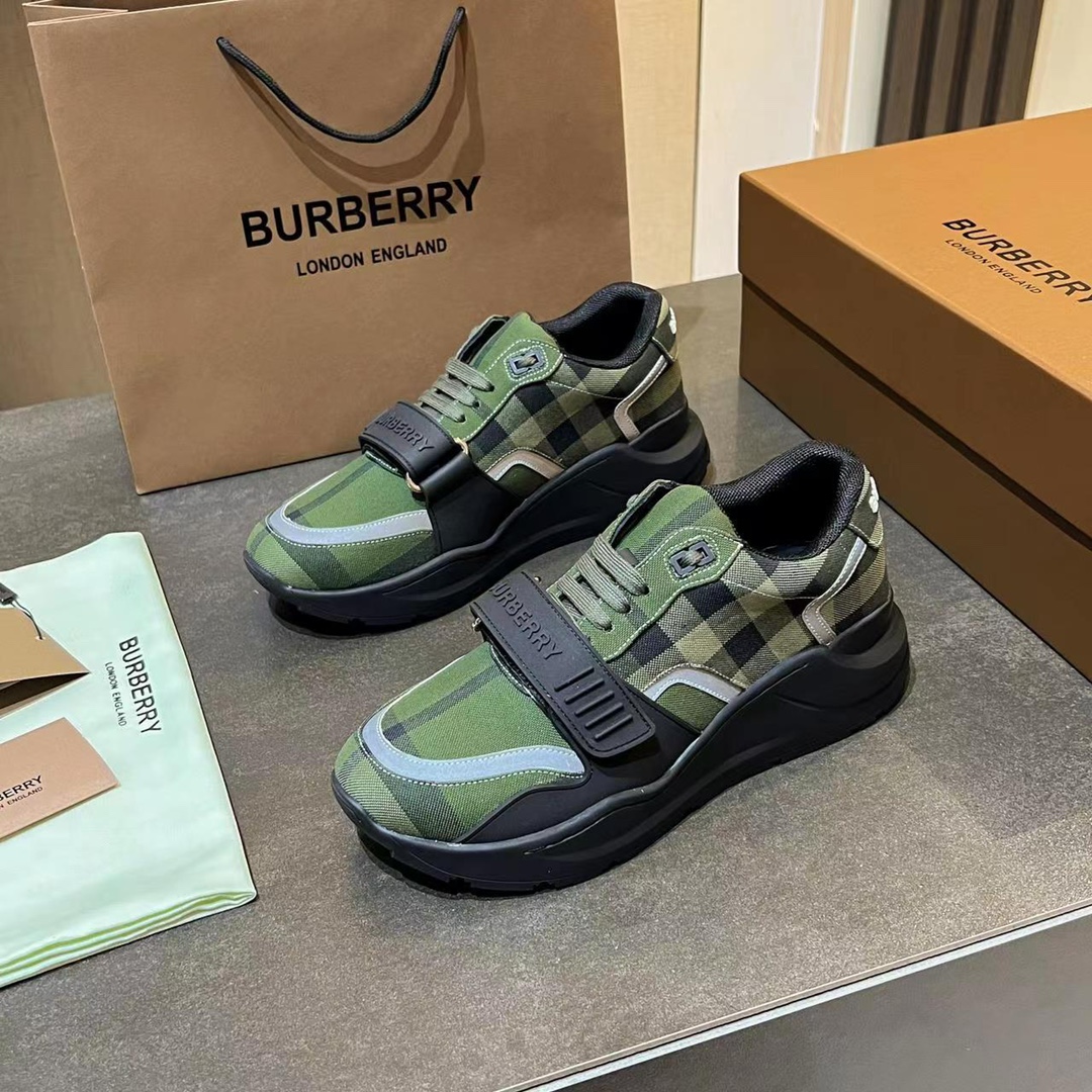 バーバリー「Burberry」バーバリー チェック プラットフォーム スニーカー / レザースニーカー
