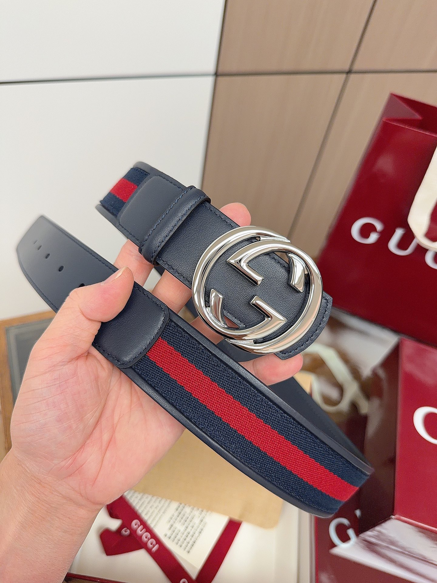 グッチ「Gucci」プレミアム トゴレザーベルト / ハイエンドウエストベルト40m
