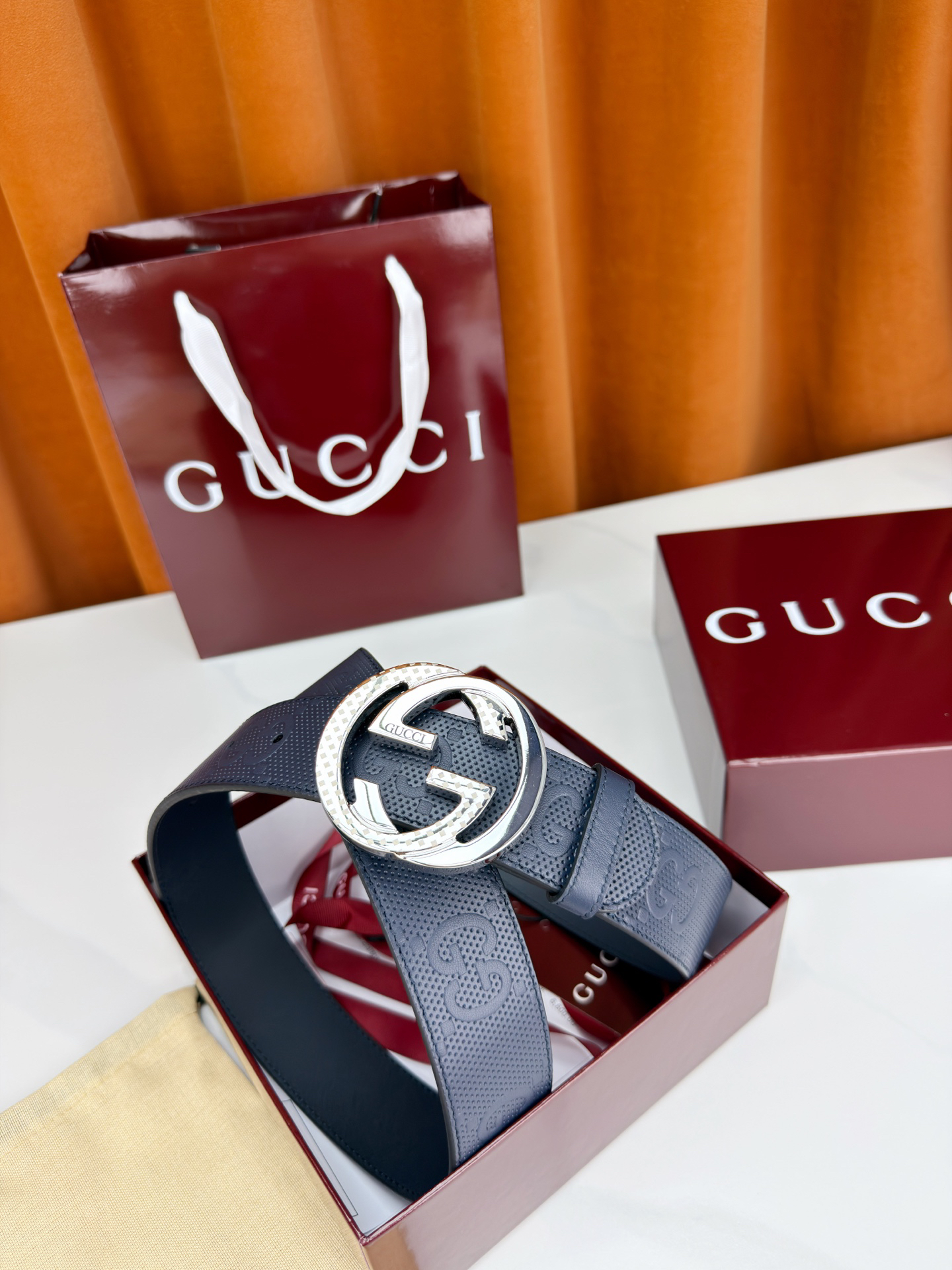 グッチ「Gucci」プレミアム トゴレザーベルト / ハイエンドウエストベルト38mm