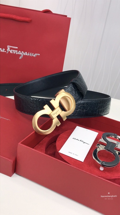 フェラガモ「Ferragamo」リバーシブルベルト「デュアルバックル」