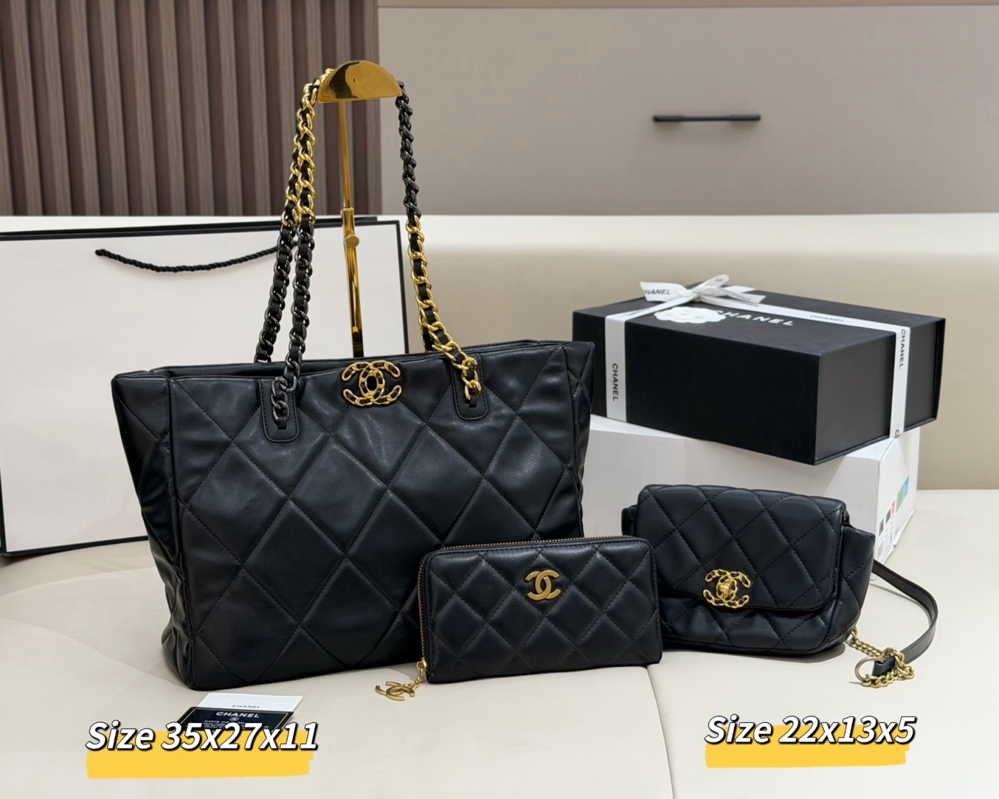 シャネル「Chanel」コンビネーションバッグ3点セット / トートバッグ＆ポーチセット