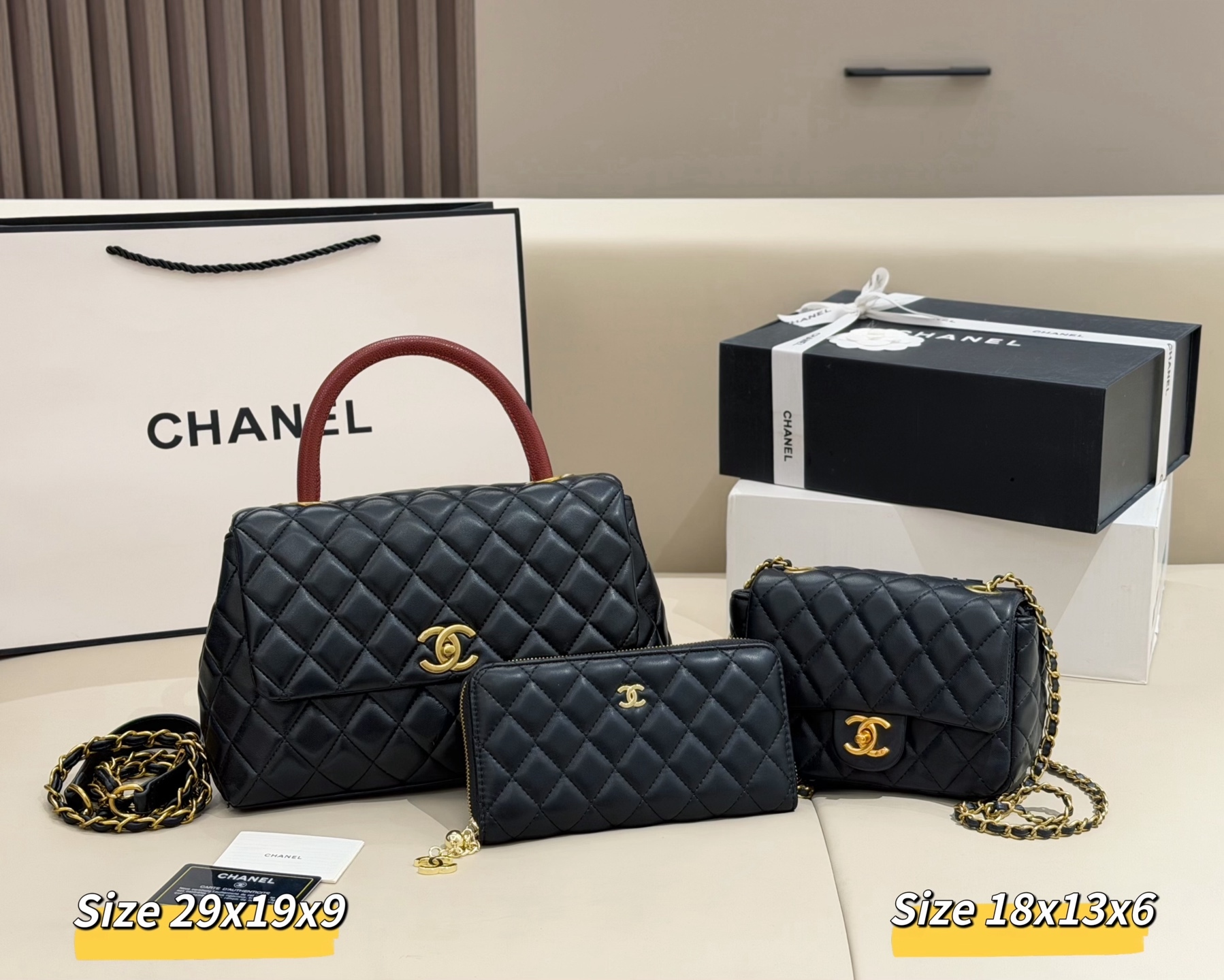 シャネル「Chanel」コンビネーションバッグ3点セット / トートバッグ＆ポーチセット