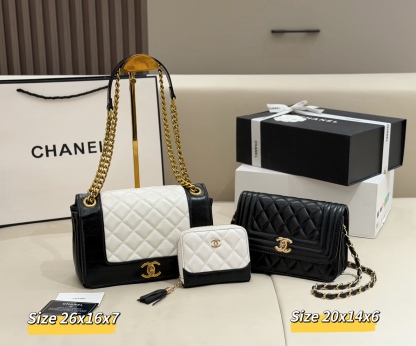 シャネル「Chanel」コンビネーションバッグ3点セット / トートバッグ＆ポーチセット
