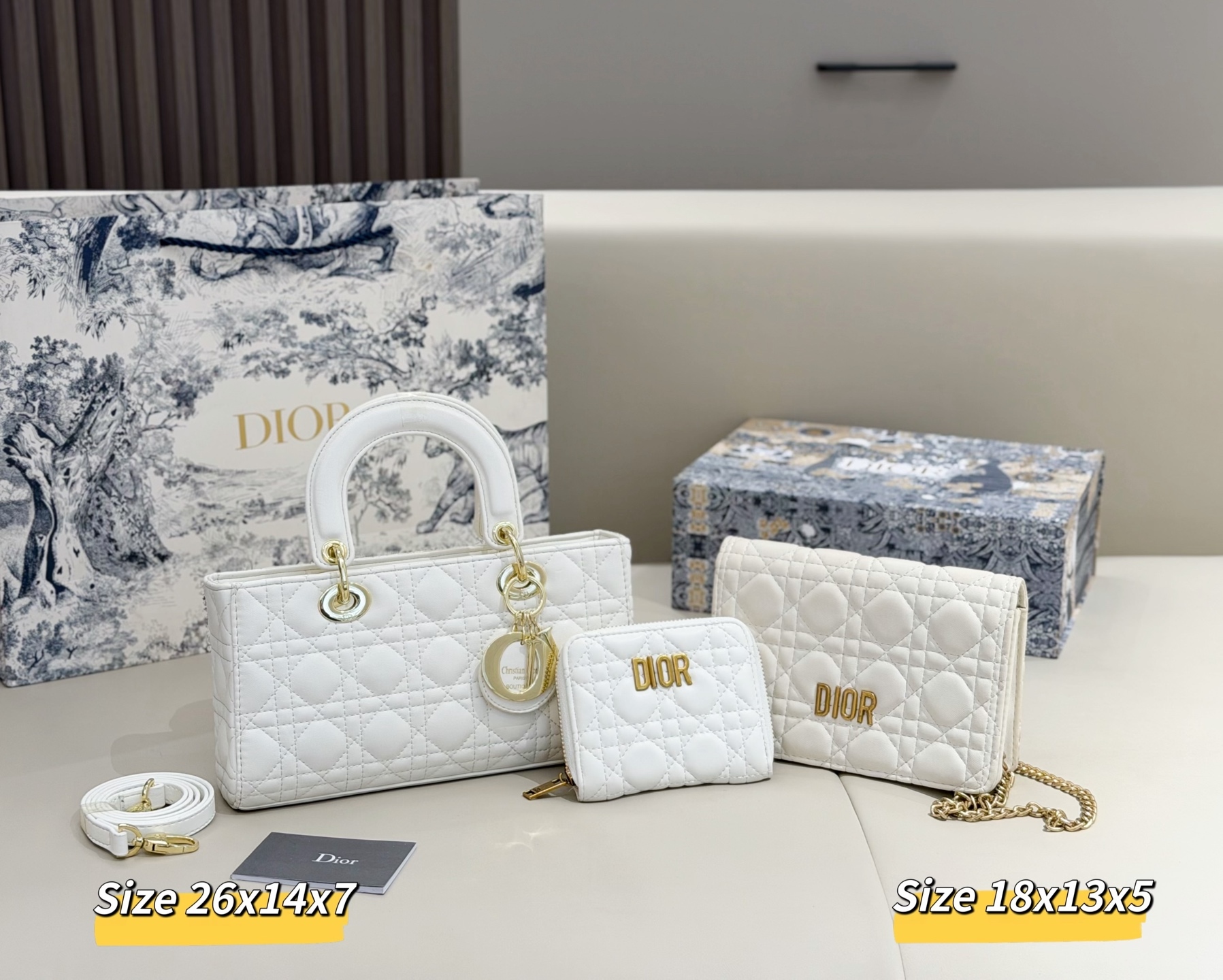 ディオール「Dior」コンビネーションバッグ3点セット / トートバッグ＆ポーチセット