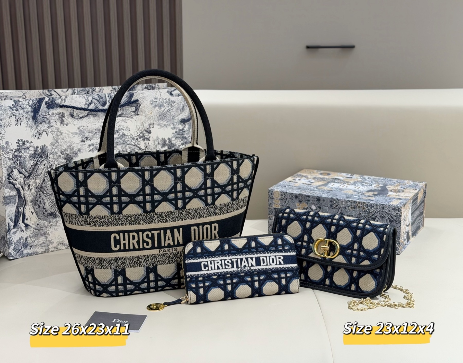 ディオール「Dior」コンビネーションバッグ3点セット / トートバッグ＆ポーチセット