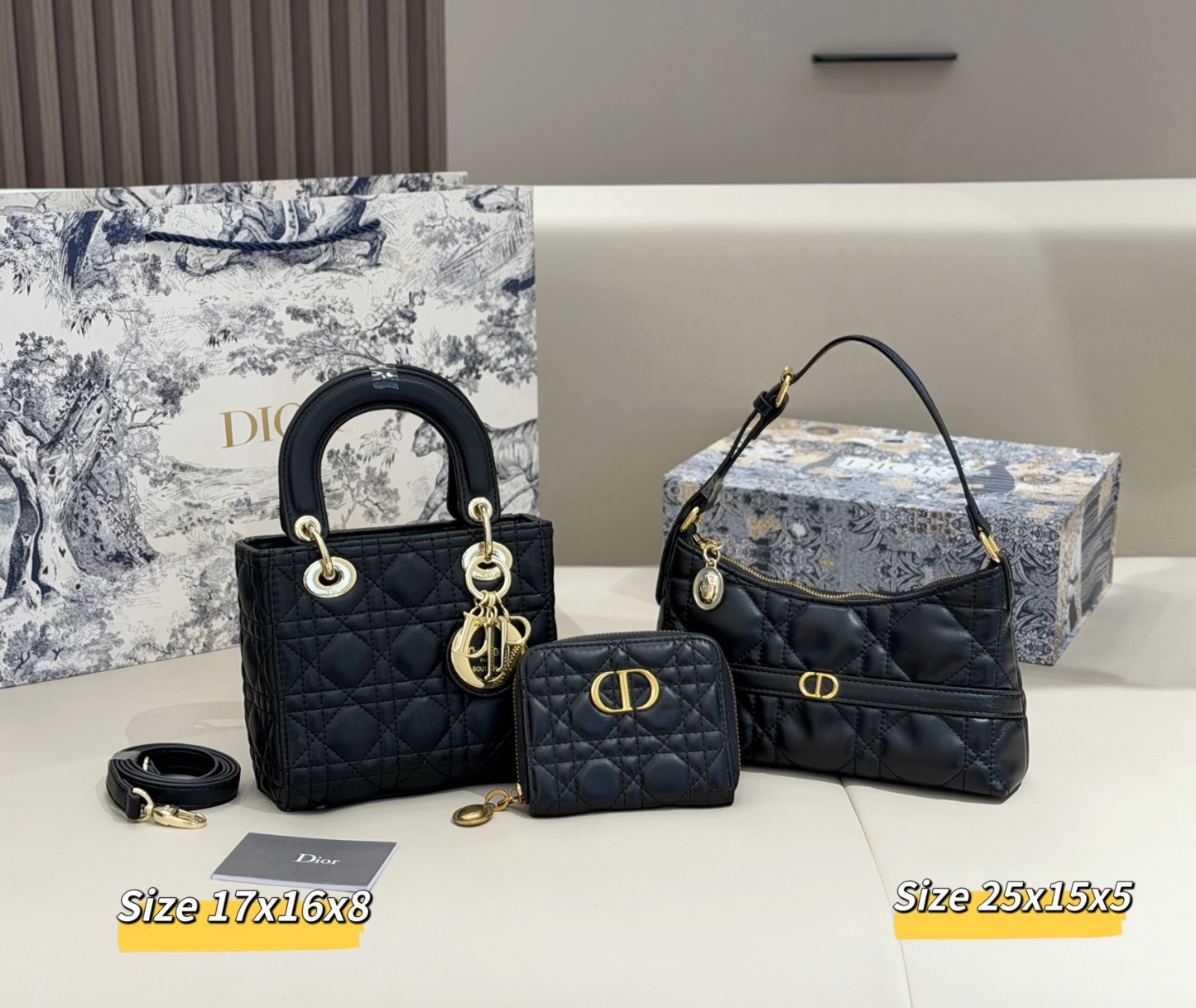 ディオール「Dior」コンビネーションバッグ3点セット / トートバッグ＆ポーチセット
