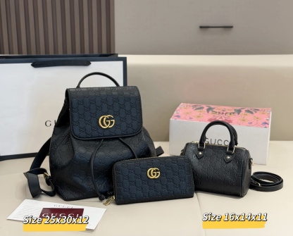 グッチ「Gucci」コンビネーションバッグ3点セット / トートバッグ＆ポーチセット