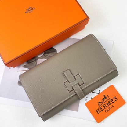 エルメス「Hermès」ニューHパッサント トゥータンマン エプソム小牛皮ロングウォレット 8色
