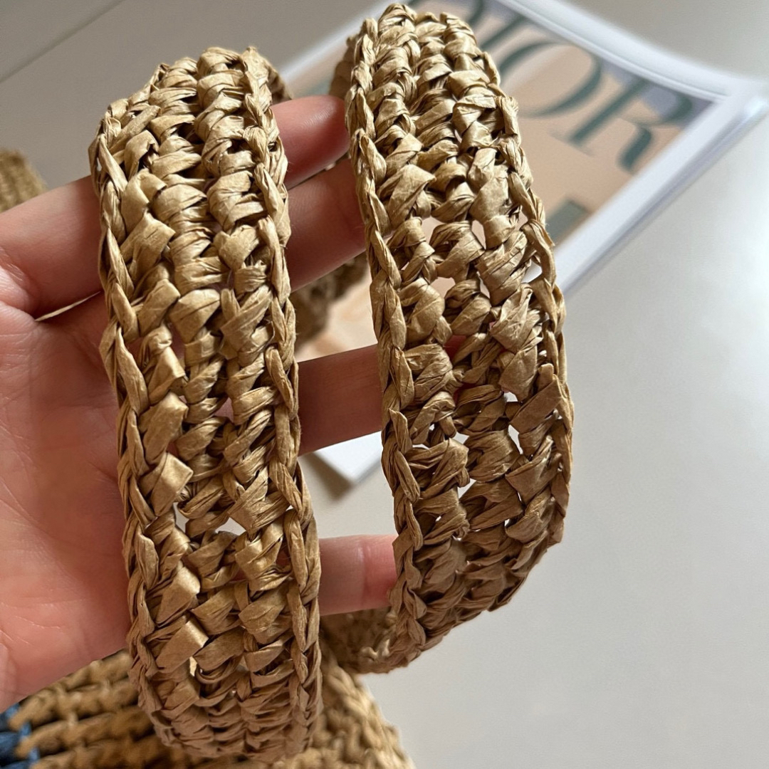 プラダ「Prada」ラフィアトート 1BV789 ショルダーバッグ