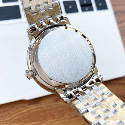 オメガ「Omega」デビル プレステージ カップルウォッチ メンズ39.5MM＆レディース32.7MM スチール＆レザーストラップ
