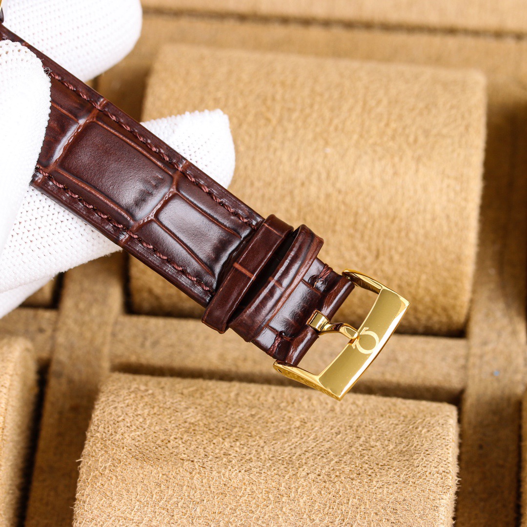 オメガ「Omega」デビル プレステージ カップルウォッチ メンズ39.5MM＆レディース32.7MM スチール＆レザーストラップ