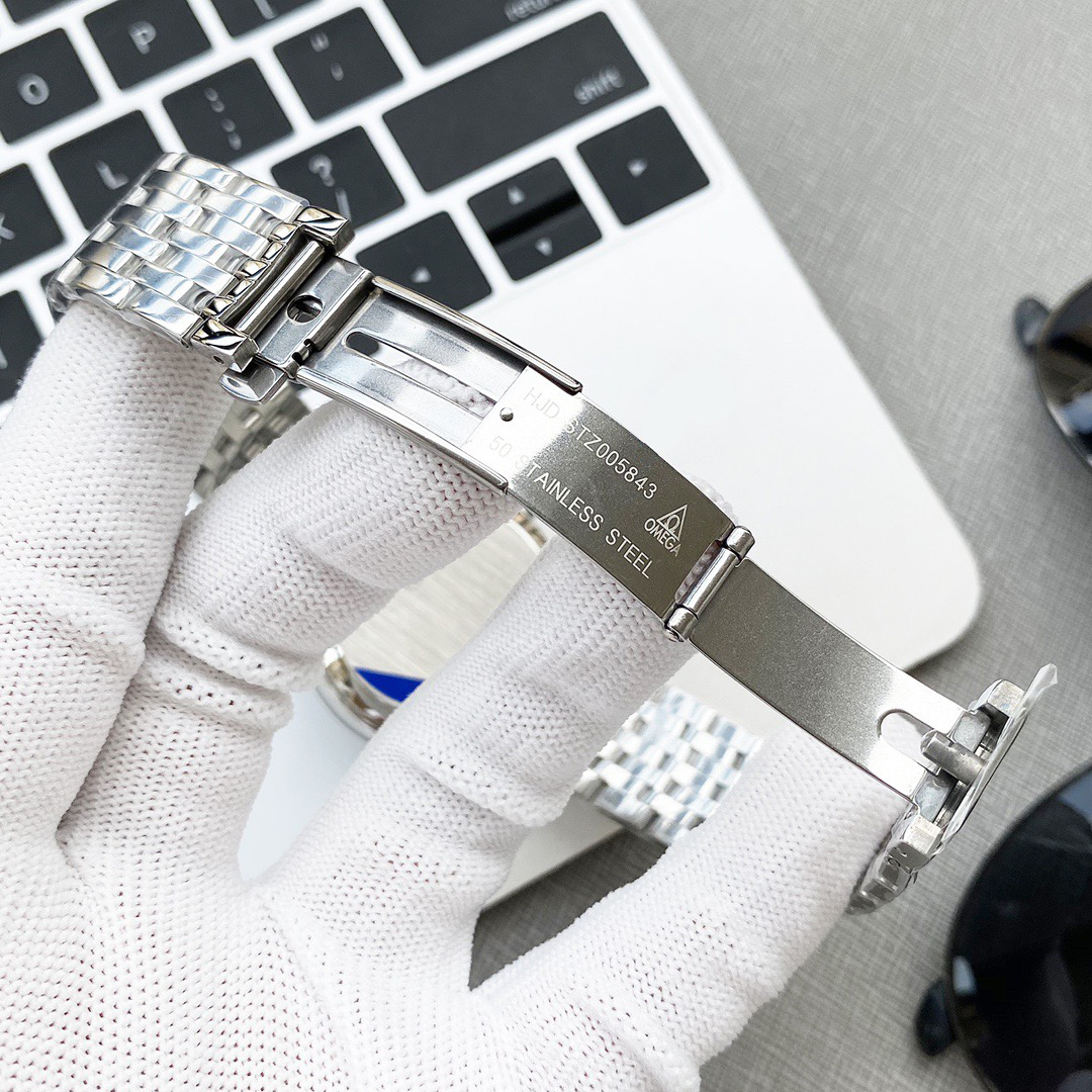 オメガ「Omega」デビル プレステージ カップルウォッチ メンズ39.5MM＆レディース32.7MM スチール＆レザーストラップ