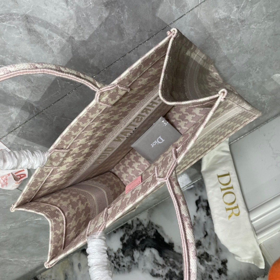 ディオール「Dior」Book Tote 千鳥柄 ラージサイズ ショッピングトートバッグ