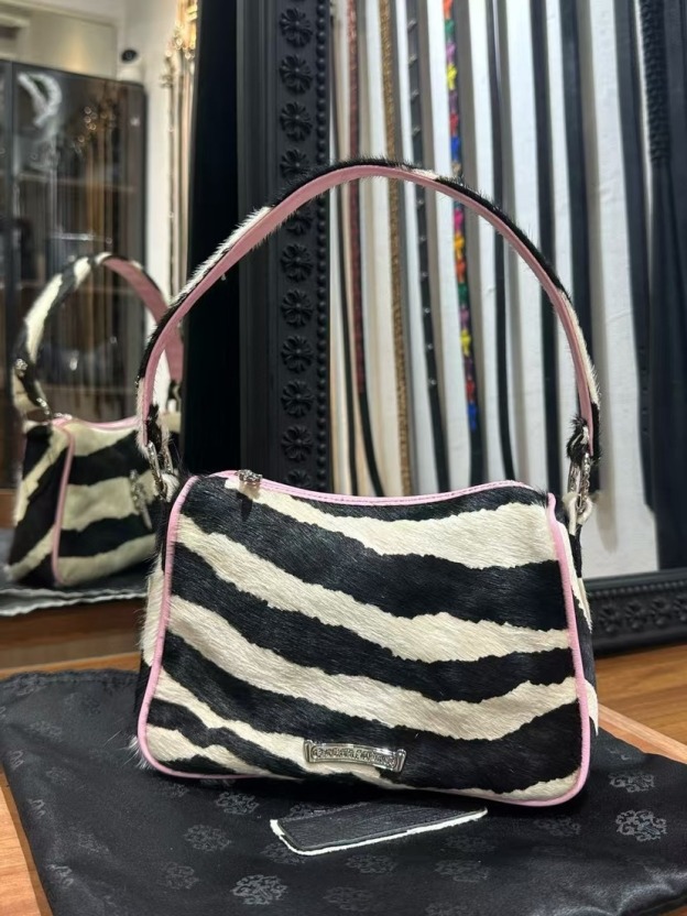 クロムハーツ「Chrome Hearts」ピンクストライプ アンダーアームバッグ