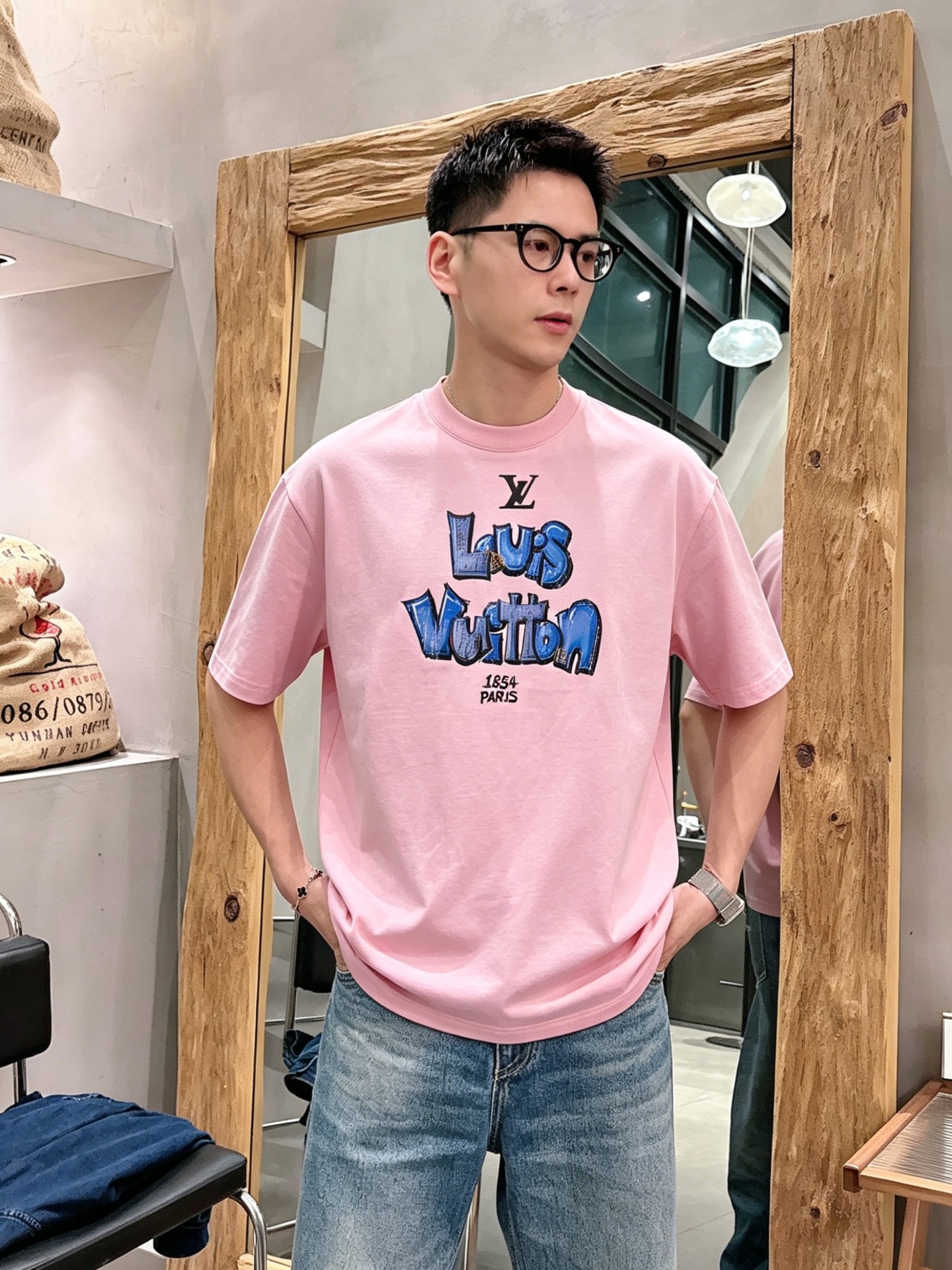 ルイ・ヴィトン「Louis Vuitton」ロゴプリントTシャツ / ショートスリーブ クルーネック