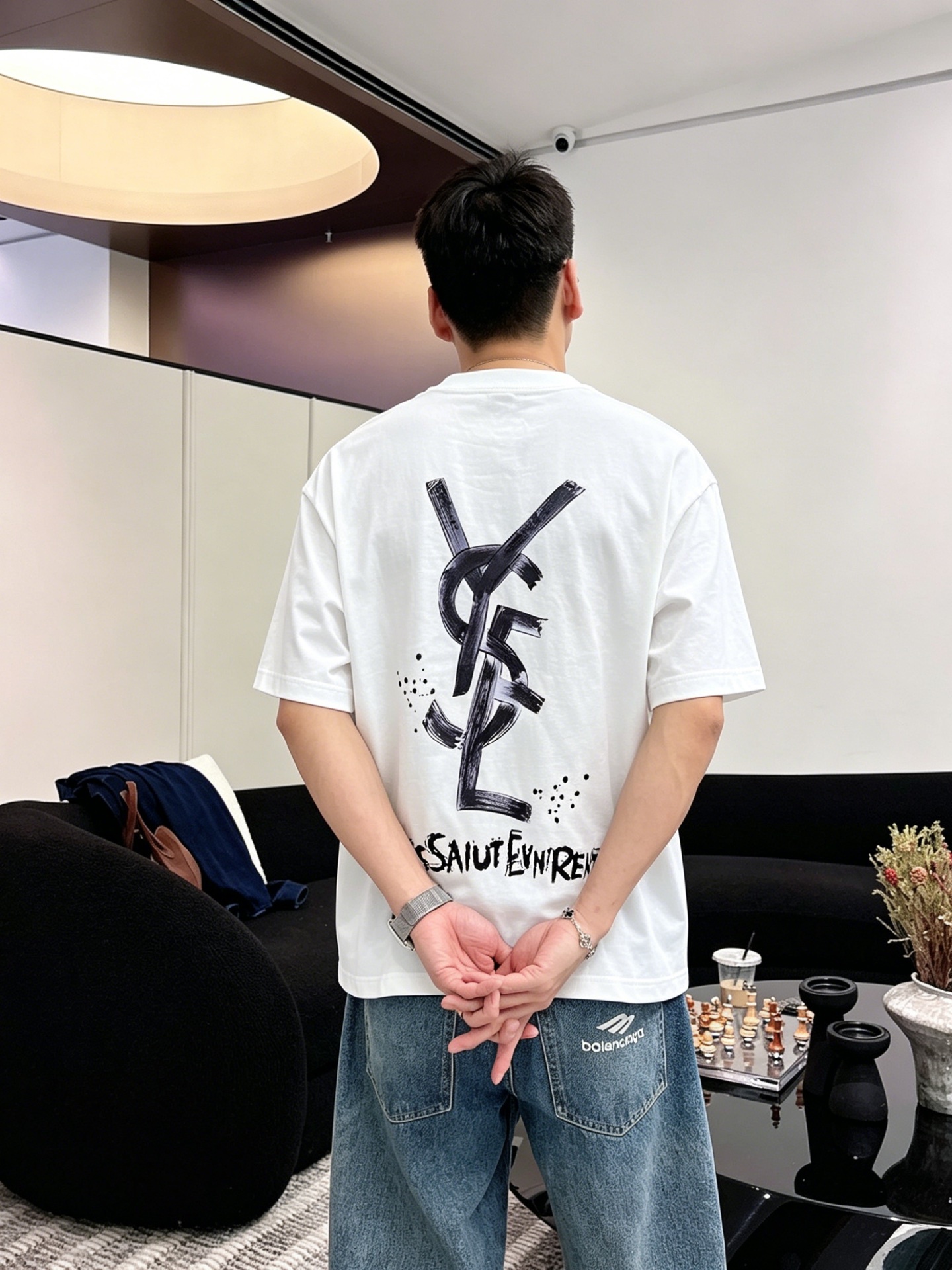 サンローラン「Saint Laurent」ロゴプリントTシャツ / ショートスリーブ クルーネック