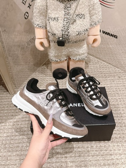 シャネル「Chanel」シャネル スタイル レザースニーカー (パンダカラー) / レジャースニーカー